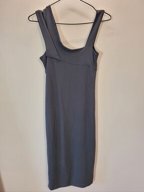Sarah Pacini Gray Fitted Midi Dress - Xs
